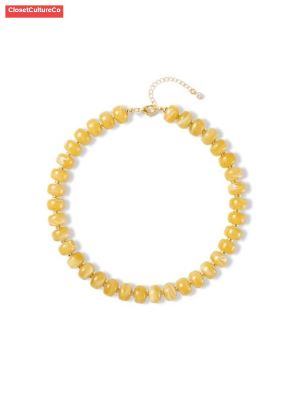Chunky Resin Beaded Choker Necklace Adjustable Lobster Clasp